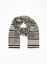 Load image into Gallery viewer, Multi Jacquard Sockstole Scarf / Ivory & Black - ROTOTO