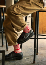 Load image into Gallery viewer, Multi Jacquard Crew Socks / Ivory & Red - ROTOTO