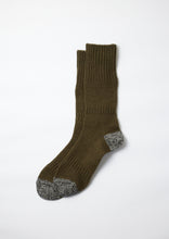 Load image into Gallery viewer, Guernsey Pattern Crew Socks / O.D. & Mix Black - ROTOTO