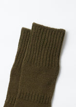 Load image into Gallery viewer, Guernsey Pattern Crew Socks / O.D. & Mix Black - ROTOTO