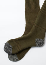 Load image into Gallery viewer, Guernsey Pattern Crew Socks / O.D. & Mix Black - ROTOTO