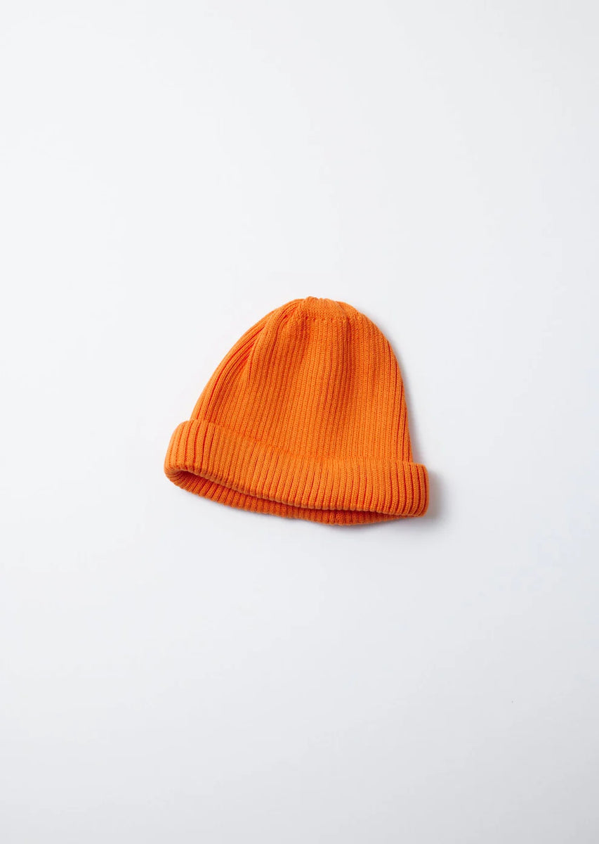 COTTON ROLL UP BEANIE / Orange - ROTOTO – (ki:ts)