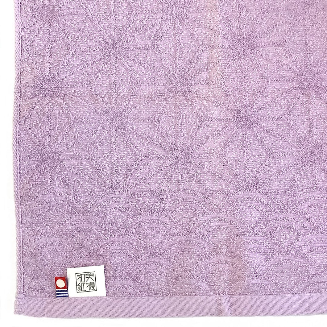 Mino Washi Hand Towel Hanaasa / Purple (Fuji) - Matsuhisa Eisuke Kamiten Ko