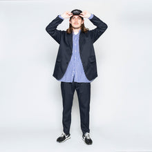 Load image into Gallery viewer, Tapered Cropped Trousers / Dark Navy - (ki:ts) x WWS