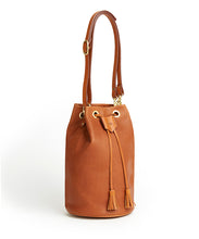 Load image into Gallery viewer, Drawstring Bag with 2 Way Shoulder Strap - L / Whisky - (ki:ts)