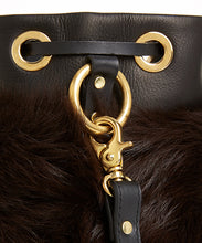 Load image into Gallery viewer, Drawstring Shearling Bag - L / Brown Shearling & Black - (ki:ts)