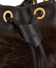 Load image into Gallery viewer, Drawstring Shearling Bag - L / Brown Shearling & Black - (ki:ts)