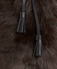 Load image into Gallery viewer, Drawstring Shearling Bag - L / Brown Shearling & Black - (ki:ts)
