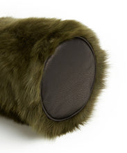 Load image into Gallery viewer, Drawstring Shearling Bag - L / Olive Shearling & Black - (ki:ts)
