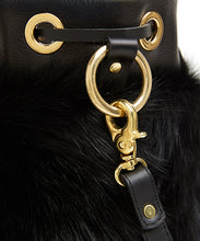 Load image into Gallery viewer, Drawstring Shearling Bag - L / Black Shearling & Black - (ki:ts)