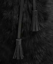 Load image into Gallery viewer, Drawstring Shearling Bag - S / Black Shearling & Black - (ki:ts)