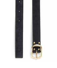 Load image into Gallery viewer, Suede Contrast Belt - 30 / Midnight &amp; Dark Brown (ki:ts)