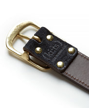Load image into Gallery viewer, Suede Contrast Belt - 30 / Midnight & Dark Brown (ki:ts)