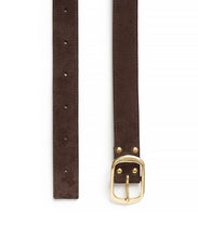 Load image into Gallery viewer, Suede Contrast Belt - 30 / Chocolate &amp; Dark Brown - (ki:ts)