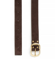 Load image into Gallery viewer, Suede Contrast Belt - 30 / Chocolate & Dark Brown - (ki:ts)
