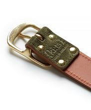 Load image into Gallery viewer, Suede Contrast Belt - 30 / Olive & Tan (ki:ts)