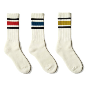 80's Skater socks / yellow line - decka