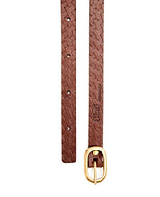 Load image into Gallery viewer, Plait Emboss Narrow Belt / Brown - (ki:ts)