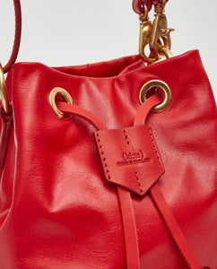 Drawstring Bag with 2 Way Shoulder Strap - S / Cherry Red- (ki:ts)