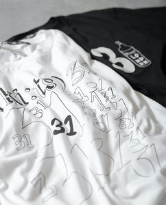 31 31 31 T-shirt / White - (ki:ts) x Black Score