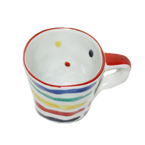 Hand-Drawing Five Coloured Border Mug Cup - KUTANI BITOUEN