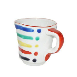 Hand-Drawing Five Coloured Border Mug Cup - KUTANI BITOUEN