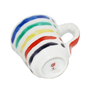 Hand-Drawing Five Coloured Border Mug Cup - KUTANI BITOUEN