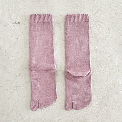 Luminous Silk Tabi Crew Length Socks / Lavender - Yu-ito