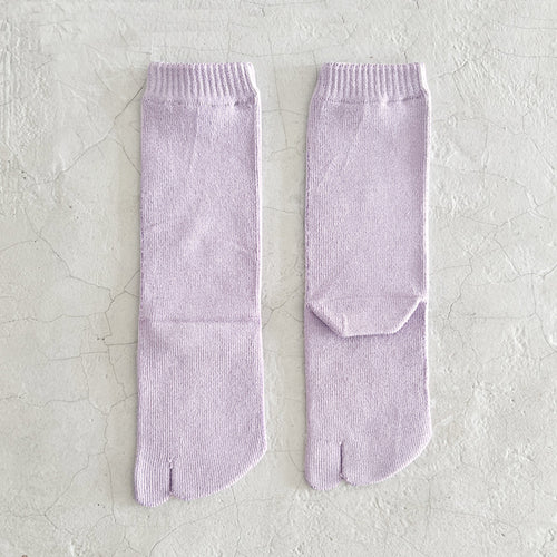 Luminous Silk Tabi Crew Length Socks / Lilac - Yu-ito