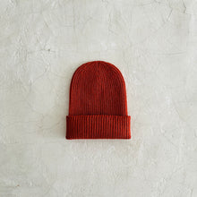 Load image into Gallery viewer, Mino Washi Paper &amp; Organic Cotton Rib Watch Cap beanie brick