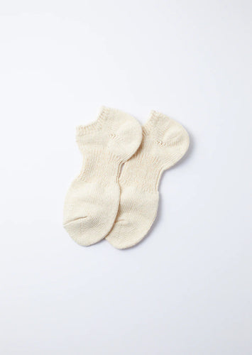 Low Gauge Slub Short Socks / Ecru - ROTOTO
