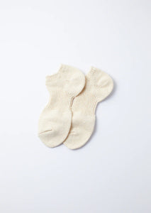 Low Gauge Slub Short Socks / Ecru - ROTOTO