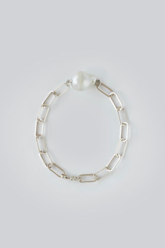 ALICIA - ONE OF A KIND PEARL CHAIN BRACELET/ Silver - Margaret SMITH