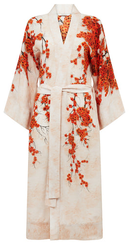 alice - white / silk kimono robe - KAYLL