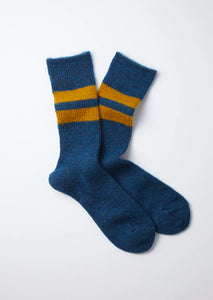 Brushed Mohair Crew Socks / D.Blue - ROTOTO
