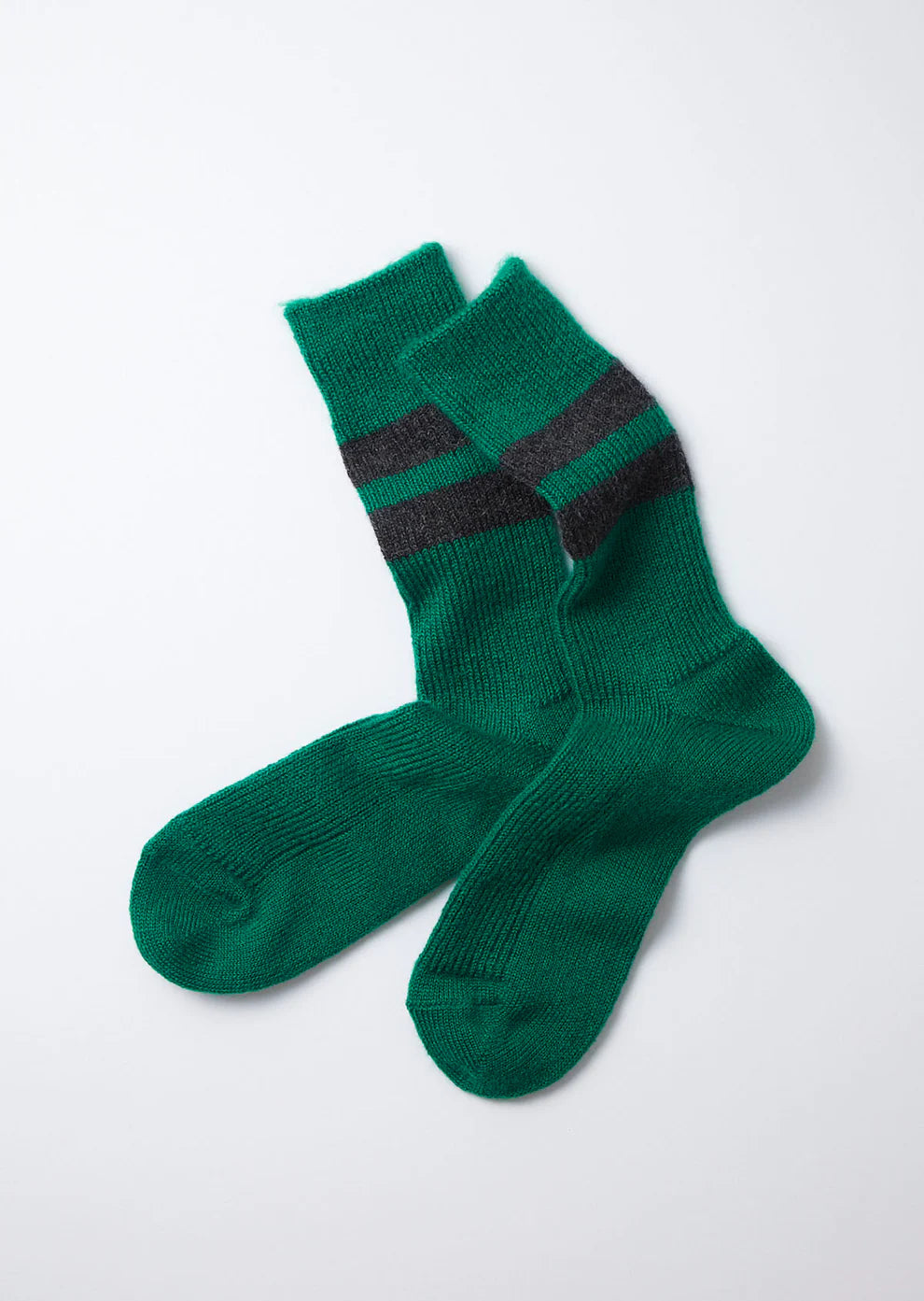 Brushed Mohair Crew Socks / Green - ROTOTO
