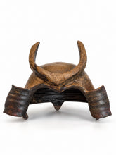 Load image into Gallery viewer, Akira Fujiwara_Bizen Black Kabuto Helmet_Demon Tea Bowl_kabuto_front_H960