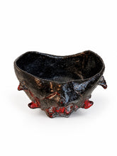 Load image into Gallery viewer, Akira Fujiwara_Bizen Black Kabuto Helmet_Demon Tea Bowl Set_teabowl_top_H960