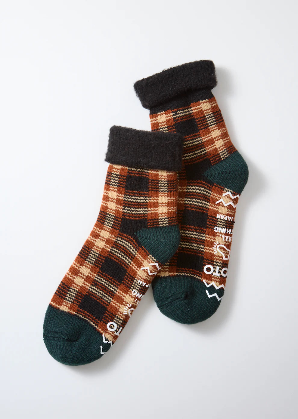 COMFY ROOM SOCKS ”Check” / Brown Mix - ROTOTO