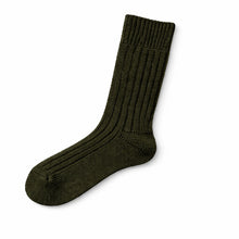 Load image into Gallery viewer, Cotton Slub Socks_MossGreen_SQ1080