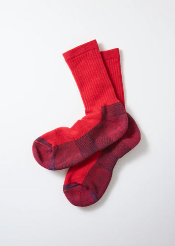 DOUBLE FACE MERINO PILE SOCKS_chili red