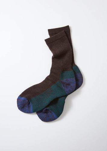 DOUBLE FACE MERINO PILE SOCKS_d.brown