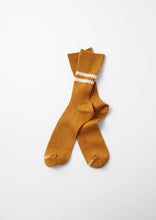 Load image into Gallery viewer, Hemp Organic Cotton Stripe Socks / Sunset Gold &amp; White Sand - ROTOTO