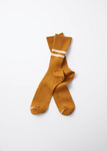 Hemp Organic Cotton Stripe Socks / Sunset Gold & White Sand - ROTOTO