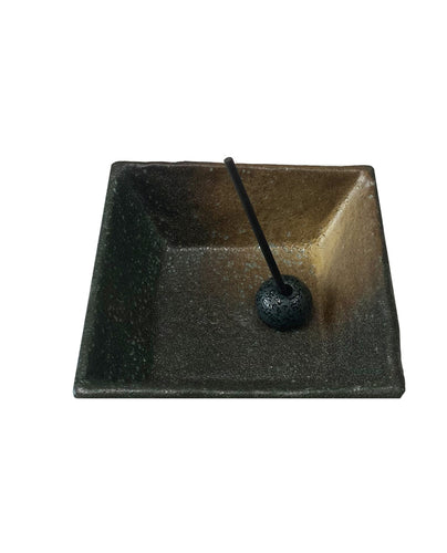 Incense Holder with Plate / Earth Grey - KUNJUDO