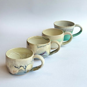 Hand Made Mug Cup / Col.05 Turquoise & White Mix - Tomomi Kamoshita