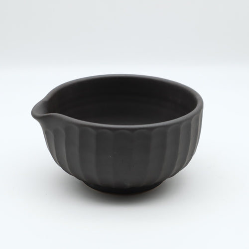 Katakuchi Shinogi Matcha Bowl_Black Mat_Wakasama Tougei+SQ1080