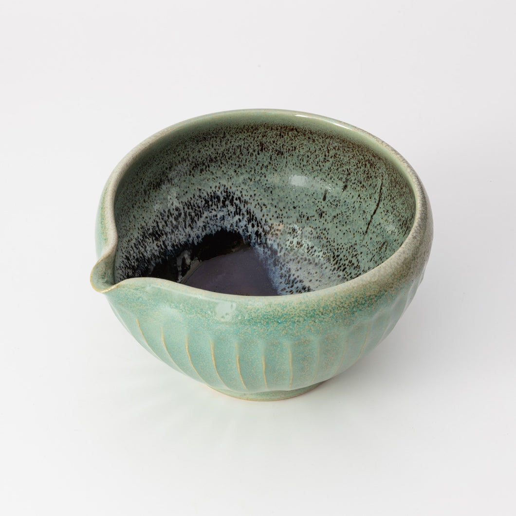 Mashiko Celadon Glazed Katakuchi Macha Bowl