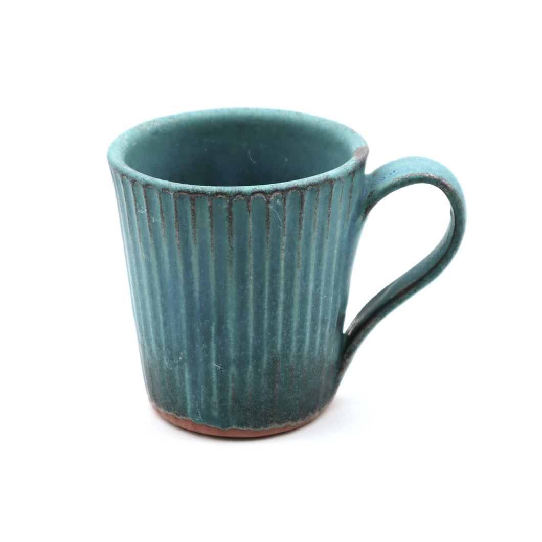 Mashiko Pottry_SQ1080_Shabby Turquoise  Shinogi Mug_wakasama tougei
