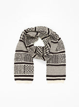 Load image into Gallery viewer, Multi Jacquard Sockstole Scarf / Ivory &amp; Black - ROTOTO